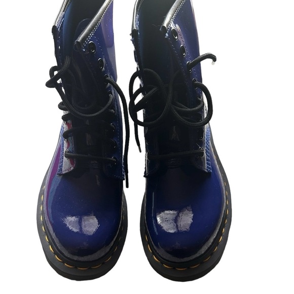 Blue Patent Leather Women's Boots - Picture 6 of 11